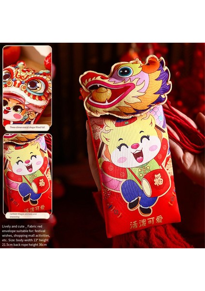 2024 Ejderha Yılı Çin Yeni Yıl Kumaş Kırmızı Zarf Bahar Festivali Çocuk Yeni Yıl Para Kırmızı Zarf G (Yurt Dışından) modelleri
