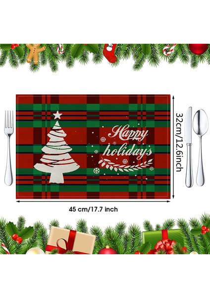 Noel Placemats, Noel Isıya Dayanıklı Placemats Yemek Masası, Pamuk Ketenleri Slip Olmayan Yer Paspasları C Için (Yurt Dışından) modelleri