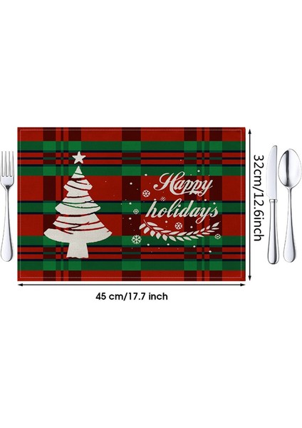 Noel Placemats, Noel Isıya Dayanıklı Placemats Yemek Masası, Pamuk Ketenleri Slip Olmayan Yer Paspasları C Için (Yurt Dışından) fırsatları
