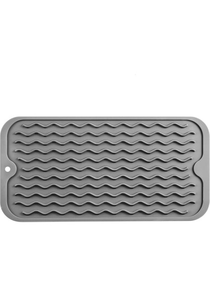 Çoklu Kullanım Için Çanak Kurutma Mat, Kolay Temiz, Çevre Dostu, Isıya Dayanıklı Silikon Paspas Mutfak Tezgahı Grey-A (Yurt Dışından)