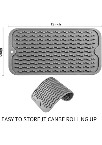 Çoklu Kullanım Için Çanak Kurutma Mat, Kolay Temiz, Çevre Dostu, Isıya Dayanıklı Silikon Paspas Mutfak Tezgahı Grey-A (Yurt Dışından) modelleri