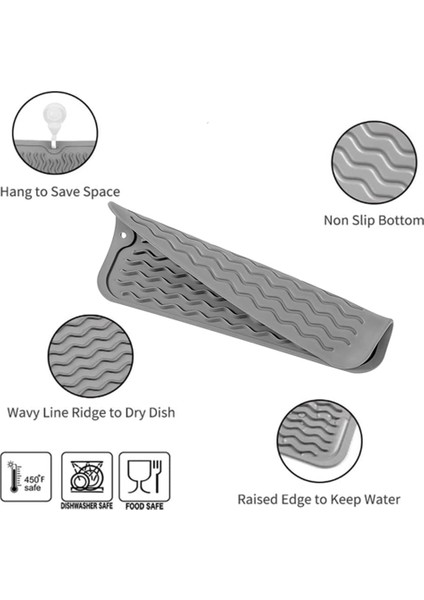 Çoklu Kullanım Için Çanak Kurutma Mat, Kolay Temiz, Çevre Dostu, Isıya Dayanıklı Silikon Paspas Mutfak Tezgahı Grey-A (Yurt Dışından) fırsatları