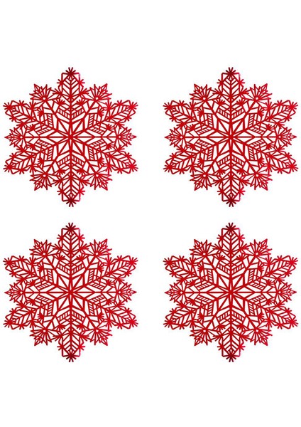 Kar Tanesi Placemats Dekorasyonları Kırmızı Kar Tanesi Tablematları Mutfak Masa Paspasları Noel Tatili Düğün Dekoratif A (Yurt Dışından)