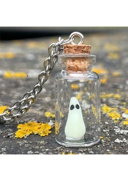 Karanlıkta Parıldayan Bir Hayalet Kolye - Sevimli Cadılar Bayramı Mücevherleri Benimseyin. Evcil Hayalet (Yurt Dışından) indirimleri