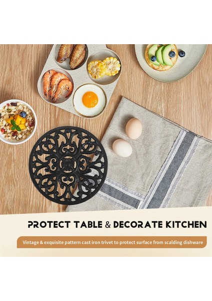 Yuvarlak Dökme Demir Trivet 6.7 Inç Demir Isı Izleme Trivet Mutfak Yemek Masası Dekoru Için Kayan Olmayan Potholders (Yurt Dışından) indirimleri
