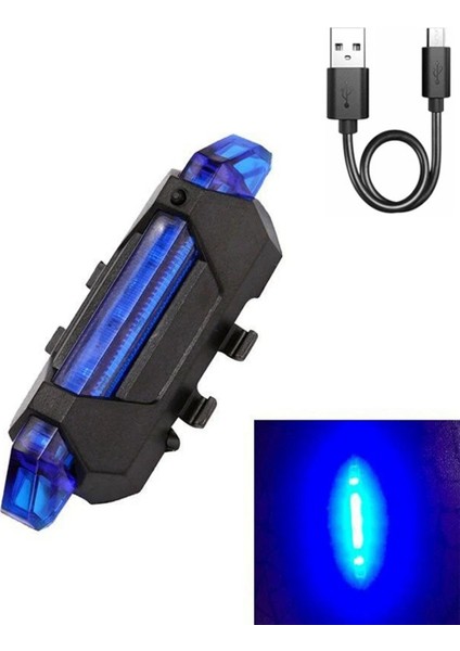 Kask Bisiklet Sinyal Lambası Su Geçirmez Arka Kuyruk Lambası LED USB Tarzı Şarj Edilebilir Bisiklete Binme Taşınabilir Çıkarılabilir Lamba, A-Mavi (Yurt Dışından) modelleri