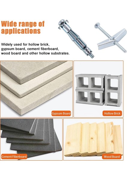 25 Set, Cıvata ve Molly Cıvatası, Kanat Somun Kiti, Ağır Hizmet Tipi Duvar Ankrajları, Alçıpanlara Ağır Eşyaları Asmak Için Ürün Yelpazesi Seti (Yurt Dışından) indirimleri