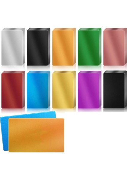 200 Pcs Metal Gravür Boşluklar Renkli Alüminyum Sac Lazer Gravür Kart Kartı Çok Aımeli Grav (10 Renk) (Yurt Dışından)