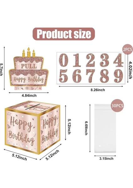 Dıy Doğum Günü Para Kutusu Nakit Hediyeler, Çekin Mutlu Doğum Günü Kartı 30 Pcs Şeffaf Çantalar, Kız Kadınlar Için Para Hediyeleri Kutusu (Yurt Dışından) modelleri