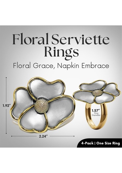 Çiçek Peçete Yüzükleri - Akşam Yemeği Için Kağıt Peçeteler ve Masa Bezleri Için Rast Olmayan, Zarif Peçete Tutucular, 12 Kişilik Altın Seti (Yurt Dışından) fiyatları