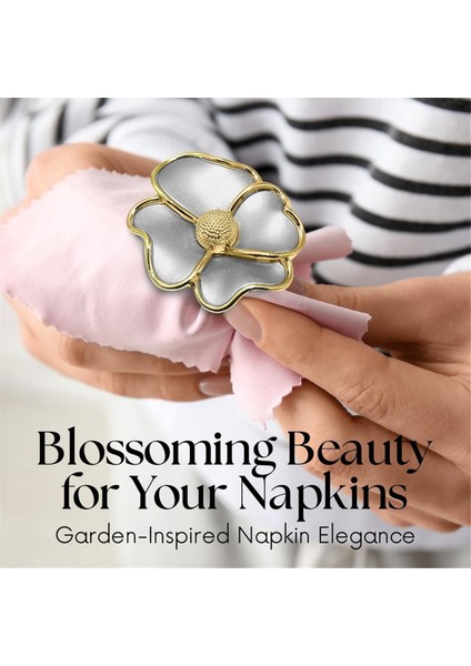 Çiçek Peçete Yüzükleri - Akşam Yemeği Için Kağıt Peçeteler ve Masa Bezleri Için Rast Olmayan, Zarif Peçete Tutucular, 12 Kişilik Altın Seti (Yurt Dışından) fırsatları
