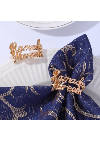 12PCS Ramazan Kareem Peçete Yüzükleri Eid Mübarek Mübarek Müslüman Islami Yemek Masası Ev Dekorasyon Alaşım Peçete Tonşu Hediyeler (Yurt Dışından) fırsatları