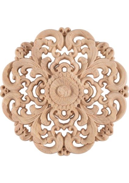 Kauçuk Ahşap Oyma Uzun Aplike Boyasız Çiçek Duvarları Dolapları Kapı Dekor Ahşap Renk (Yurt Dışından)