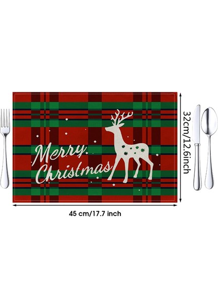 Noel Placemats, Yemek Masası Için Noel Isıya Dayanıklı Placemats, Pamuk Keten Kaymaz Yer Paspasları Ziyafet B (Yurt Dışından) modelleri