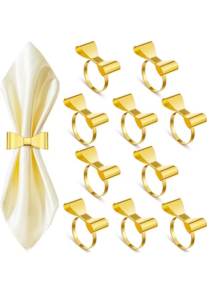 10 Adet Yay Peçete Halkaları Altın Bowknot Peçeteli Halkalar Peçete Halkaları Metal Yay Peçete Tutucu Serviette Tokaları (Yurt Dışından) fiyatları