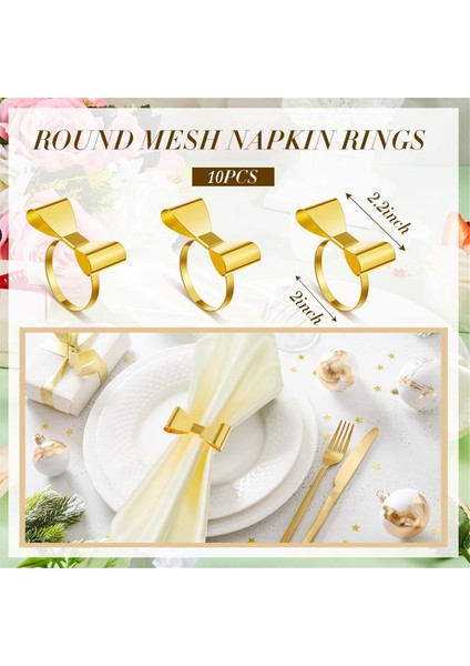 10 Adet Yay Peçete Halkaları Altın Bowknot Peçeteli Halkalar Peçete Halkaları Metal Yay Peçete Tutucu Serviette Tokaları (Yurt Dışından) modelleri