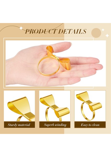 10 Adet Yay Peçete Halkaları Altın Bowknot Peçeteli Halkalar Peçete Halkaları Metal Yay Peçete Tutucu Serviette Tokaları (Yurt Dışından) fırsatları