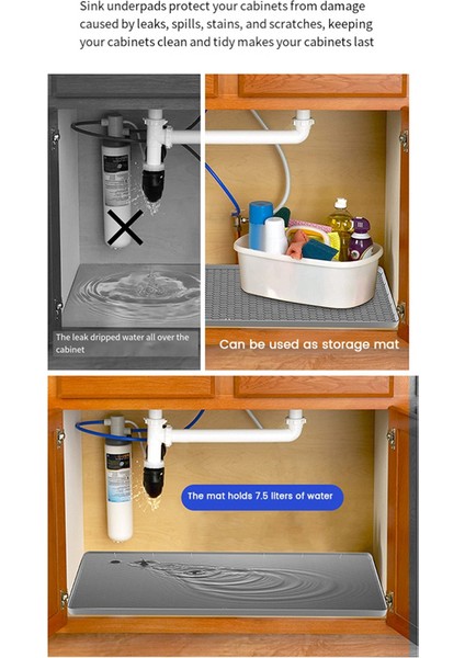 Tahliye Lavabo Mat Silikon Mutfak Lavabo Astar Drenaj Deliği Sıçramaları Emici Mat Su Geçirmez Koruyucu Lavabo (Yurt Dışından) fırsatları