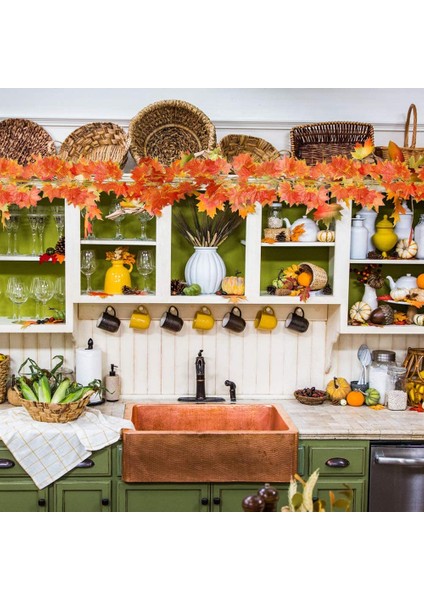 12 Paket Yapay Sonbahar Yaprakları Çelenk Asılı Asma Asma Şükran Günü Dekorasyonu Aile Düğün Şömine Partisi Için (Yurt Dışından) fırsatları
