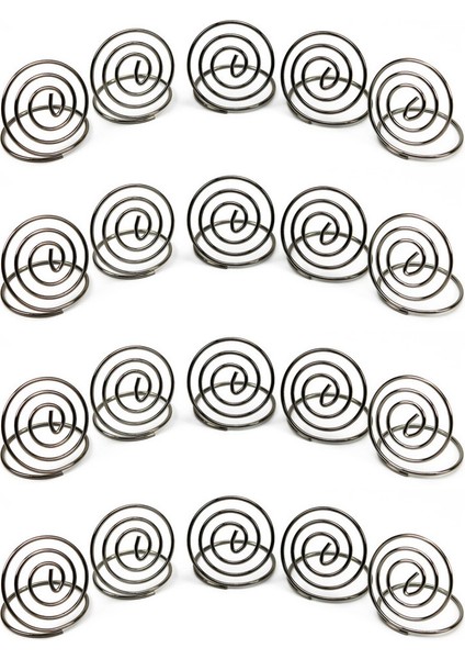 20 Pcs Paslanmaz Çelik Yaratıcı Yuvarlak Şekli Kart Tutucu Çember Stereo Not Ped Tablo Numarası Tutucular Menü Klipsleri (Gümüş) (Yurt Dışından)