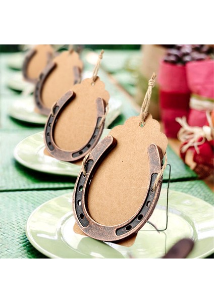 10PCS Iyi Şanslı At Nalı Kart Düğün Iyilikleri Kraft Etiketleri Rustik At Nalı Hediyeler Vintage Düğün Partisi Dekor (Yurt Dışından) fiyatları