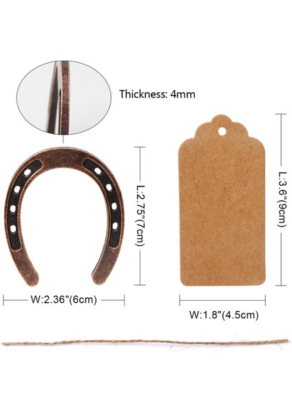 10PCS Iyi Şanslı At Nalı Kart Düğün Iyilikleri Kraft Etiketleri Rustik At Nalı Hediyeler Vintage Düğün Partisi Dekor (Yurt Dışından) fırsatları