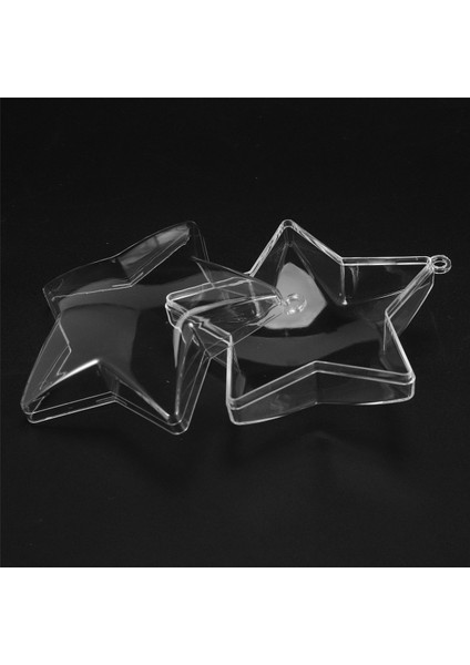 10 Set 80MM Dıy Doldurabilen Toplar Temiz Plastik Süsler Toplar Noel Ağacı Süsü Bible Parti Malzemeleri (Yıldız Şekli) (Yurt Dışından)