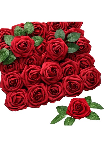 25PCS Yapay Gül Çiçekleri Yapay Görünümlü Güller Düğün Buketleri Centerpieces Gelin Duş Partisi Ev Dekor, D (Yurt Dışından)