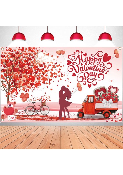 Mutlu Sevgililer Günü Zemin Banner Aşk Kalp Partisi Süslemeleri Sevgililer Günü Için Arka Plan 71 x 43.3inch (Yurt Dışından) fiyatları