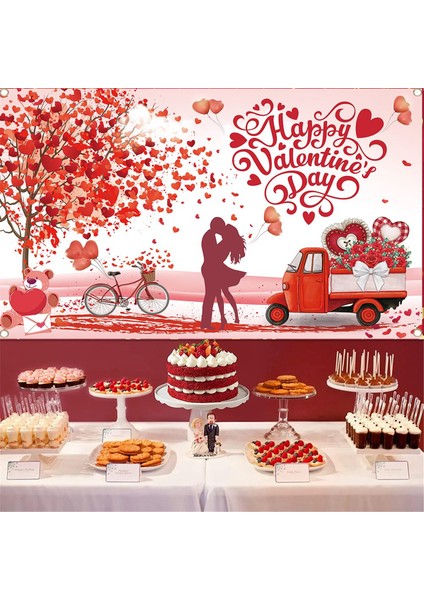 Mutlu Sevgililer Günü Zemin Banner Aşk Kalp Partisi Süslemeleri Sevgililer Günü Için Arka Plan 71 x 43.3inch (Yurt Dışından) modelleri