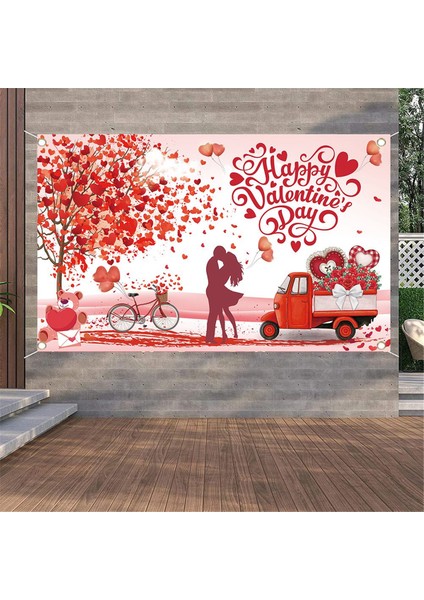 Mutlu Sevgililer Günü Zemin Banner Aşk Kalp Partisi Süslemeleri Sevgililer Günü Için Arka Plan 71 x 43.3inch (Yurt Dışından) fırsatları