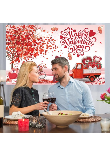 Mutlu Sevgililer Günü Zemin Banner Aşk Kalp Partisi Süslemeleri Sevgililer Günü Için Arka Plan 71 x 43.3inch (Yurt Dışından) indirimleri
