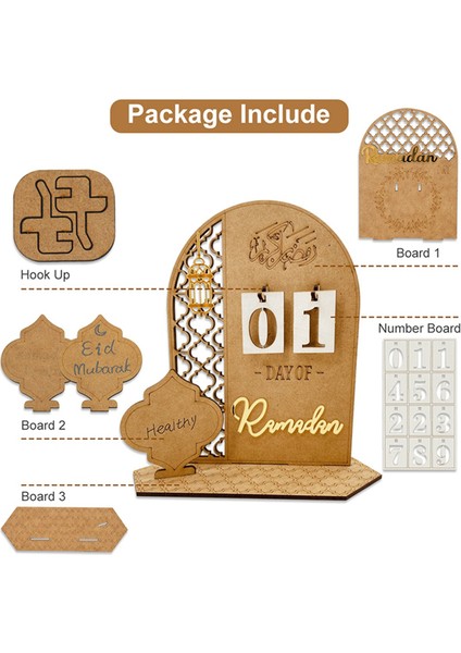 Ramazan Geri Sayım Takvim Eid Mübarek Süslemesi 2023 Ev Için Ramazan Dekorasyonu Islam Müslüman Partisi Dekor Ramazan, B (Yurt Dışından) fırsatları