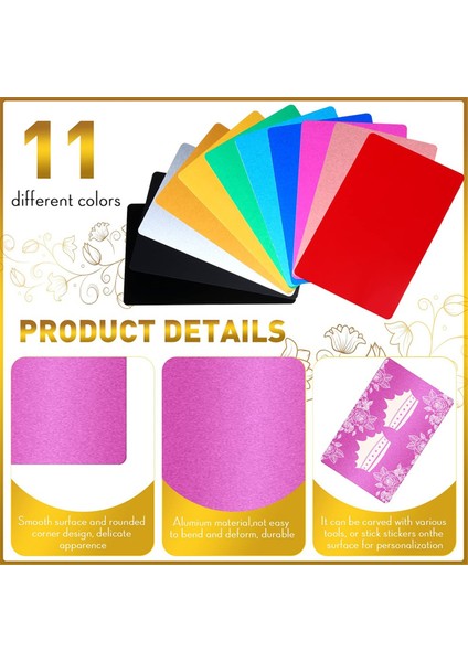 550 Pcs Metal Kartvizler Gravür Alüminyum Plakalar Çok Amaçlı Metal Sayfaların Üretilmesi Için 0.01 Inç Kalınlığında, Çok Renkli (Yurt Dışından) fiyatları