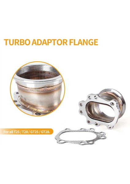 V-Şekilli Flanşlı Türbin Aşağı Boru T25T28 GT25 GT28 Paslanmaz Çelik Adaptör (Yurt Dışından) indirimleri
