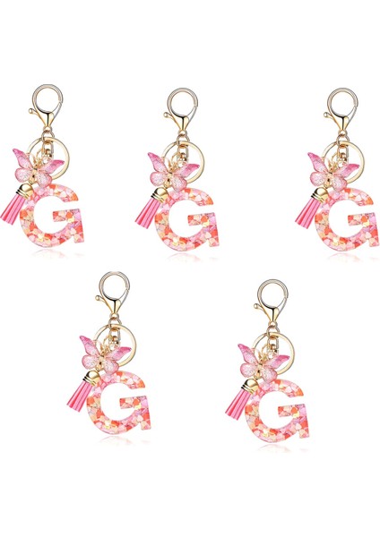 G Mektup Moda Pembe Mektup Anahtar Kristal Epoksi Bayanlar Kolye (Yurt Dışından)