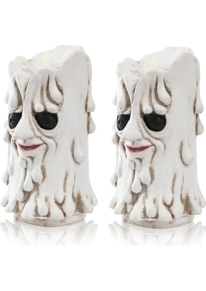 2pcs Cadılar Bayramı Alevsiz Mumlar Lamba Korku Ürkütücü Hayalet Hayalet Alev Almaz Mum Cadılar Bayramı Kapalı ve Dış Mekan Dekorasyon (Yurt Dışından)