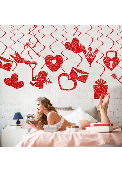 Sevgililer Günü Tema Partisi Dekorasyon Spiral Spiral Takılar Sevgililer Dating Atmosfer Dekorasyon Props (Yurt Dışından) fırsatları