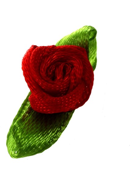 100PCS Mini Saten Şerit Gül Çiçek Yaprağı Düğün Dekor Aplikeler Dikiş Diy Ana Renk: Kırmızı (Yurt Dışından)