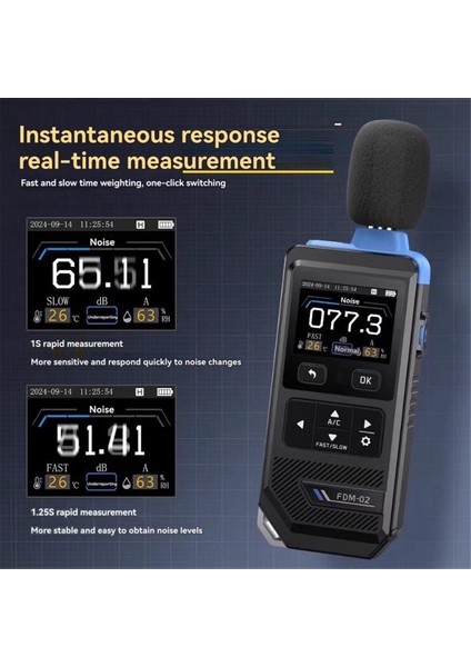 Fnirsi FDM02 Dijital Gürültü Ölçer Ses Seviyesi Ölçer El Taşına Alınan Db Metre 30-130DB Ses Ölçüm Enstrümanı 1500MAH Pil (Yurt Dışından) modelleri