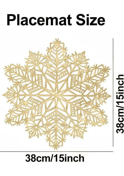 Kar Tanesi Placemats Dekorasyonları Kırmızı Kar Tanesi Tablematlar Mutfak Masa Paspasları Noel Tatili Düğün Dekoratif B (Yurt Dışından) fiyatları