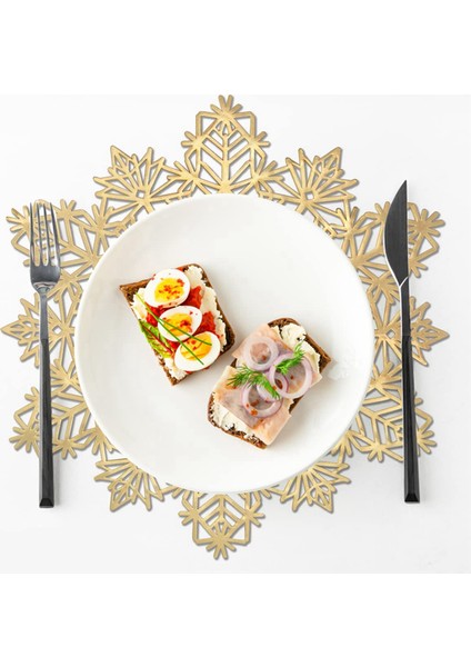 Kar Tanesi Placemats Dekorasyonları Kırmızı Kar Tanesi Tablematlar Mutfak Masa Paspasları Noel Tatili Düğün Dekoratif B (Yurt Dışından) fırsatları