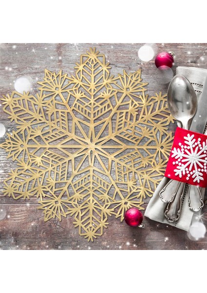 Kar Tanesi Placemats Dekorasyonları Kırmızı Kar Tanesi Tablematlar Mutfak Masa Paspasları Noel Tatili Düğün Dekoratif B (Yurt Dışından) indirimleri
