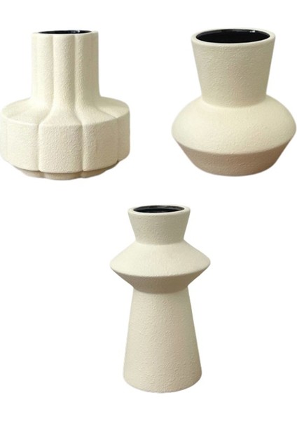 Dekor Için Seramik Vazolar Modern Çiftlik Evi Dekor Vazo Seti 3 Nötr Ev Dekoru Vazo Oturma Odası Dekor Rustik Vazolar (Yurt Dışından) fiyatları