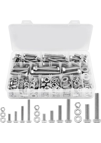 246PCS Hex Kafa Fındık ve Cıvatalar Çiftlik Kiti, Paslanmaz Çelik 1/4-20, 5/16-18,3/8-16 Cıvatalar ve Fındık Kiti (Yurt Dışından)