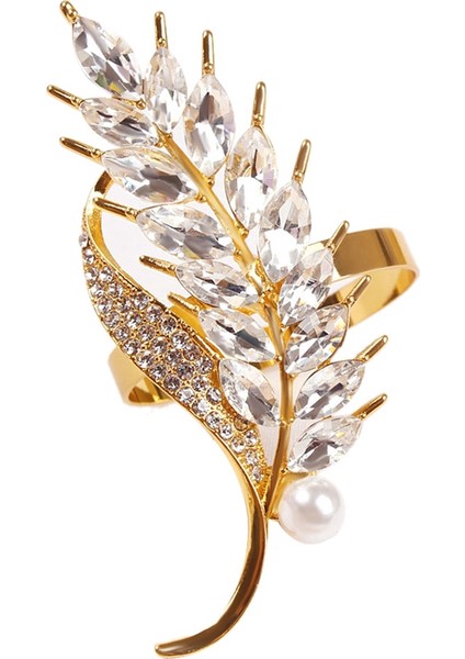 6pcs Hotel Peçeteli Yüzük Peçete Tutucu Buğday Kulakları Peçete Tokası Noel Düğün Partisi Kristal Peçete Dairesi Masa Dekoru (Yurt Dışından)