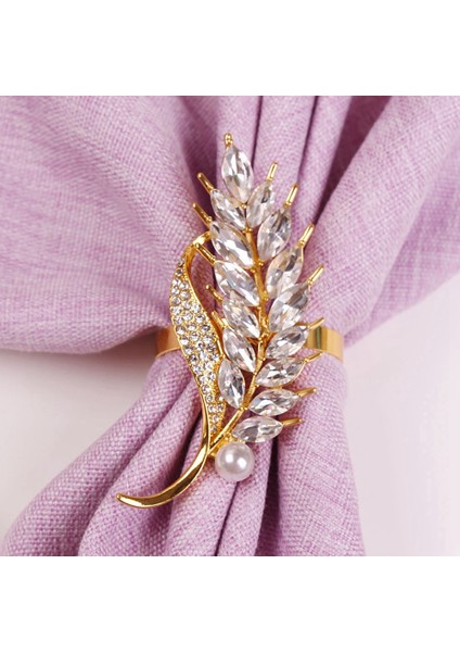 6pcs Hotel Peçeteli Yüzük Peçete Tutucu Buğday Kulakları Peçete Tokası Noel Düğün Partisi Kristal Peçete Dairesi Masa Dekoru (Yurt Dışından) fiyatları