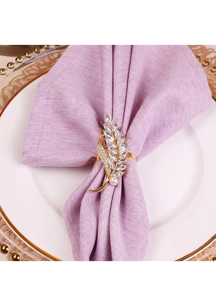 6pcs Hotel Peçeteli Yüzük Peçete Tutucu Buğday Kulakları Peçete Tokası Noel Düğün Partisi Kristal Peçete Dairesi Masa Dekoru (Yurt Dışından) modelleri