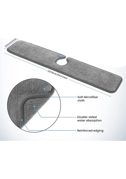 Lavabo Splash Guard, Mutfak Için Musluk Emici Mat, Musluk Arkasında Kurutma Paspası, Tezgah Için Kurutma Pedleri (Yurt Dışından) indirimleri