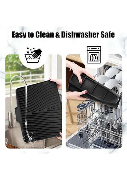Mutfak Tezgahı Için Silikon Bulaşık Kurutma Paspası, Bulaşık Kurutma Pedi, Yerleşik Tahliye Kurutma Paspaslı Kaymaz Drenaj Pedi (Yurt Dışından) fırsatları